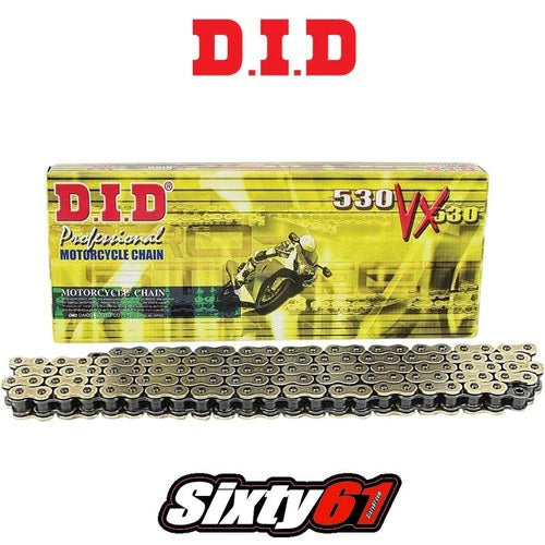 ZX14R Extended Gold Chain Did 150 link-530 X-Ring VX-Series Pro-Street Kawasaki