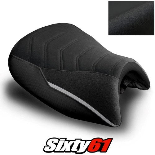 BMW K1600GT Seat Cover 2010-2025 2026 Front Black Silver Luimoto Tec-Grip Suede
