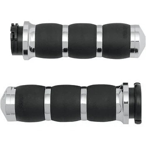 Avon Grips AIR-93 Chrome 3-Ring Velvet Air Hand Grips for Cable Op Throttle
