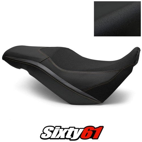 Suzuki V-Strom 650 Seat Cover 2017-2024 Black Yellow Stitch Luimoto Tec-Grip