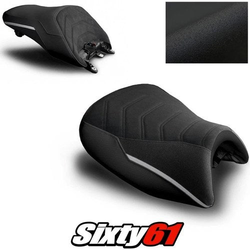 BMW K1600GT Seat Covers 2010-2024 2025 2026 Black Silver Luimoto Tec-Grip Suede