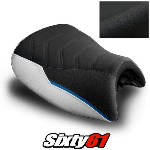 BMW K1600GT Seat Cover 2010-2024 2025 2026 White Blue Luimoto Tec-Grip Suede