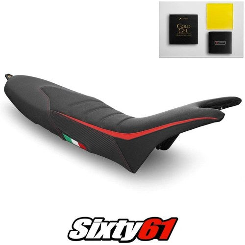 Ducati Hypermotard Seat Cover Gel 2019-2023 Black Luimoto Tec-Grip Suede Carbon