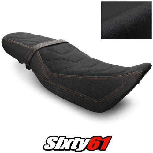 Honda Grom Seat Cover 2016-2019 2020 Black Orange Stitch Luimoto Tec-Grip Carbon