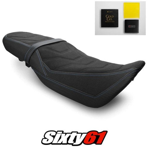 Honda Grom Seat Cover and Gel 2016-2020 Black Blue Luimoto Tec-Grip Carbon