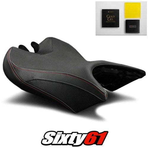 Triumph Speed Triple Seat Cover and Gel 2016-2021 Black Red Luimoto Tec-grip