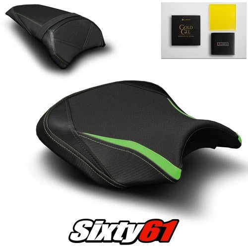 Kawasaki Ninja 650 Seat Covers 2017-2022 2023 2024 2025 Green Luimoto Tec-Grip
