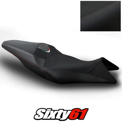 Aprilia Shiver Seat Cover 2010-2018 2019 2020 2021 Black Luimoto Tec-Grip Suede