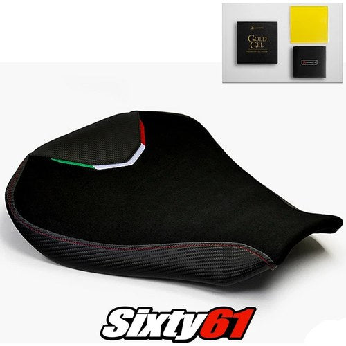 MV Agusta F4 Seat Cover and Gel 2010-2019 2020 Black Red Stitch Luimoto Suede