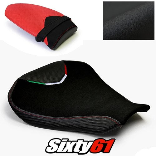 MV Agusta F4 Seat Covers 2010-2017 2018 2019 2020 Black Red Stitch Luimoto Suede