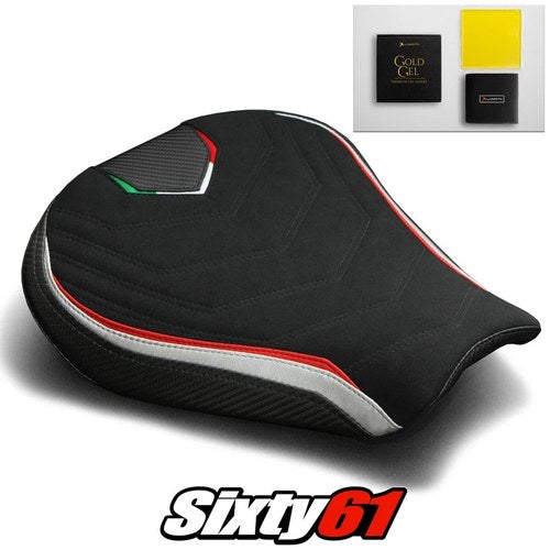MV Agusta F3 675 800 Seat Cover and Gel 2012-2019 2020 Black Red Luimoto Suede
