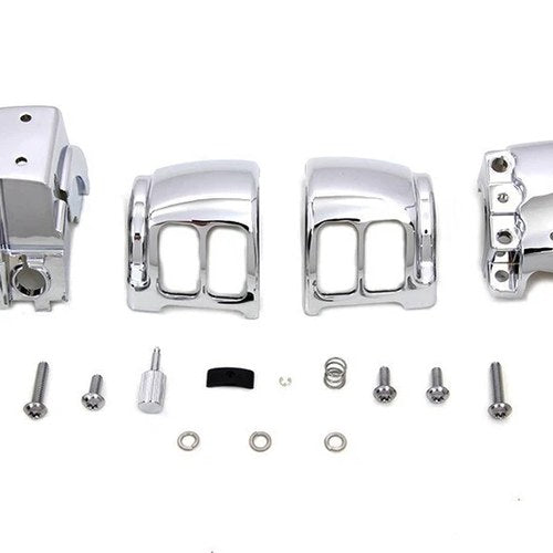 V-Twin 26-0843 Chrome Handlebar Switch Housing Kit for 16-22 Softail w/ Cruise