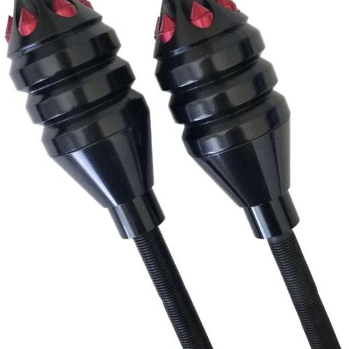 Suzuki Gsxr 600 750 Black and Red Spike Spiked Frame Sliders and Mounting Kit