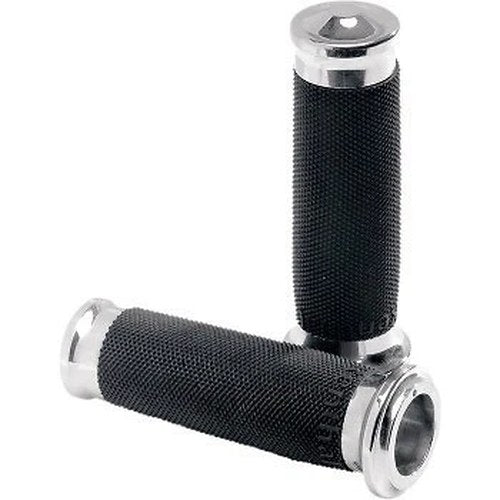 PM Chrome Contour Renthal Wrapped Hand Grips for Harley Electronic Throttle Tbw