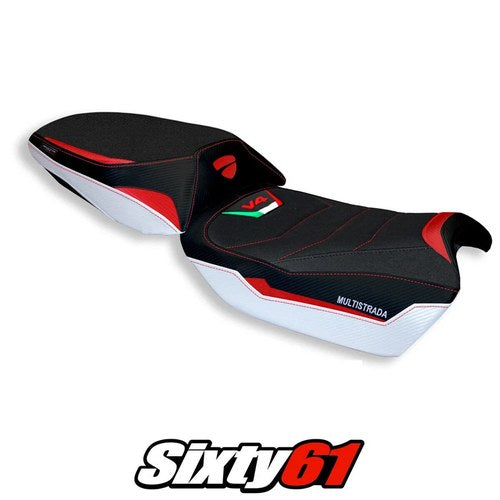 Ducati Multistrada V4 V4S Seat Cover Tappezzeria 2021-2026 Ultragrip White Red