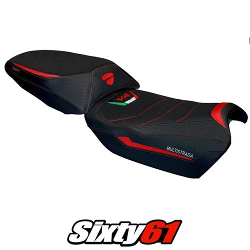 Ducati Multistrada V4 Rally Seat Cover Tappezzeria 2023-2025 Ultragrip Red Black