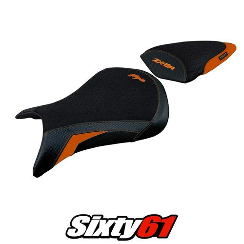 Kawasaki Ninja ZX6R 2005 2006 Seat Cover Tappezzeria Ultragrip Orange Black