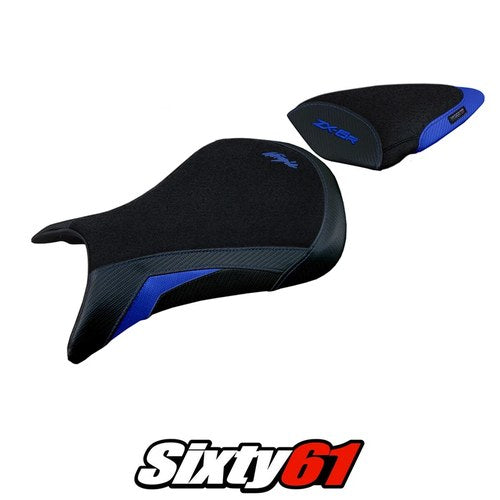Kawasaki Ninja ZX6R 2007 2008 Seat Cover Tappezzeria Blue Black