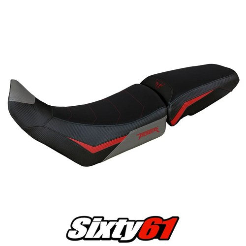 Triumph Tiger 900 2020 2021 2022 2023 Seat Cover Tappezzeria Comfort Grey Red