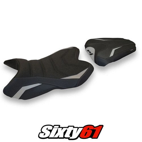 Yamaha Yzf R1 2007 2008 Seat Cover Tappezzeria Ultragrip Silver Black 07 08