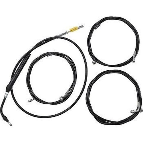 LA Choppers LA-8056KT-19B Black Vinyl Braided Handlebar Cable/Brake Line Kit