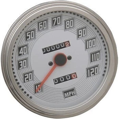 Drag Specialties DS-2438325 White Face FL-Style 2240:60 Speedometer