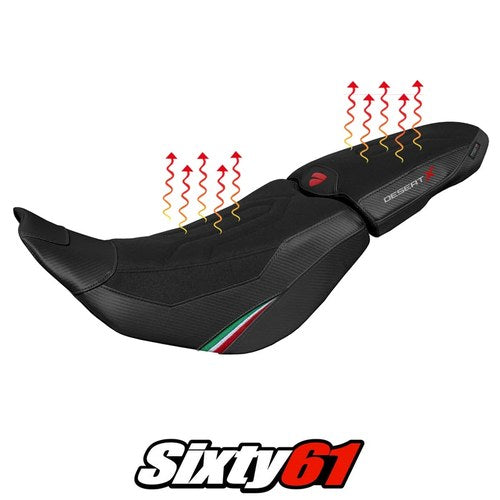 Ducati Desert X 2022-2025 Ultragrip Comfort Heated Seat Cover Tappezzeria Black