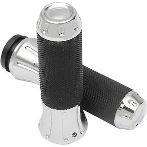 Drag Specialties 0630-1611 Chrome Custom Hand Grips for Harley Electronic Tbw