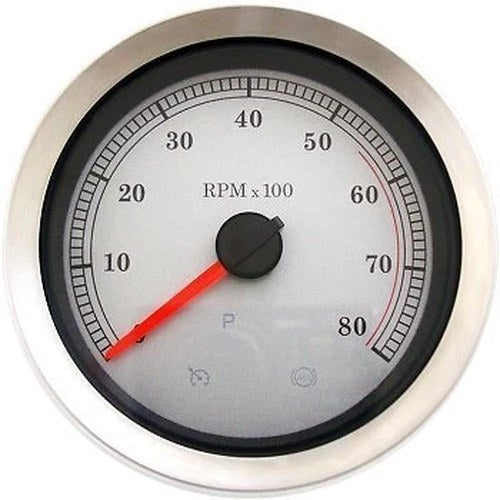 Drag Specialties 4" White Electronic Tachometer 04-13 Flht 04-11 Fxd 04-13 XL