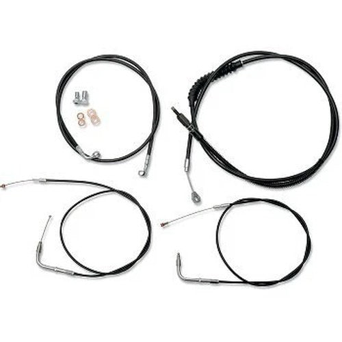 LA Choppers LA-8130KT-13B Black Vinyl Braided Cable/Brake Kit for 12-14" Apes