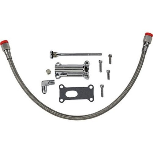 Drag Specialties Chrome Engine Oil Spout Kit Harley 02-06 FLHT/FLHR/FLHX/FLTR