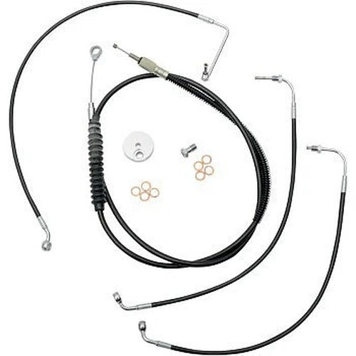 LA Choppers LA-8010KT-16B Black Vinyl Braided Handlebar Cable/Brake Line Kit