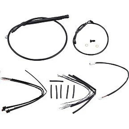 Burly Brand B30-1254 Complete Black Vinyl Handlebar Cable/Line Kit for ApeHanger
