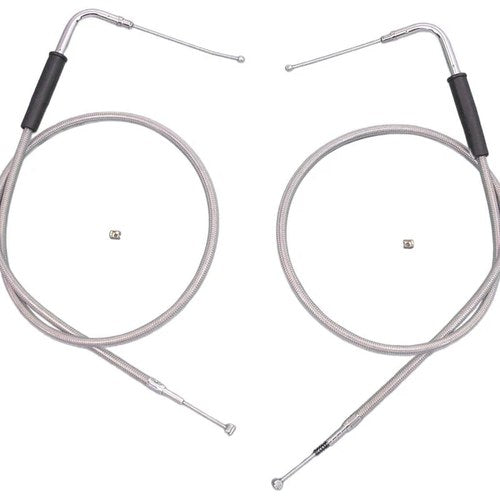 V-Twin 36-0857 34-1/4" Stainless Steel Throttle and Idle Cable Set