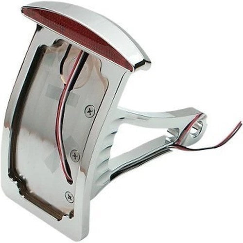 Axle Side Mount Half-Moon LED Taillight and Curved Vertical License Plate Mount