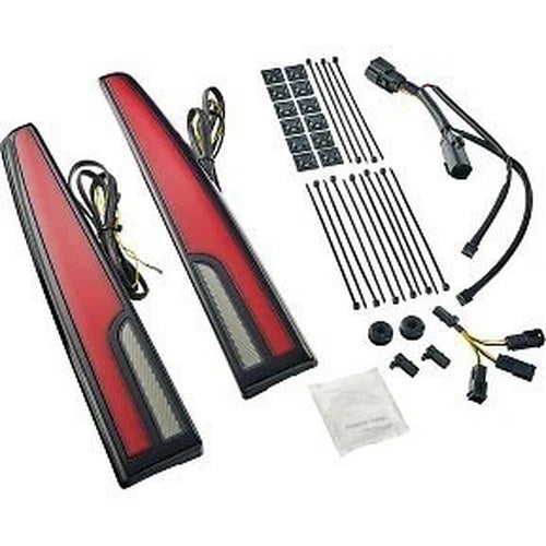 Ciro 40086 Black Calade Red LED Tail Lights for 14-23 Tri Glide