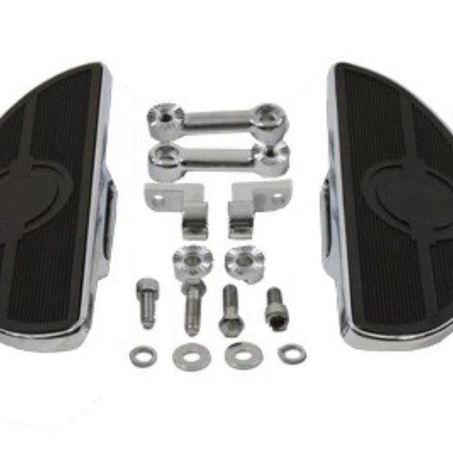 V-Twin 27-1670 Chrome Moon Floorboards for Harley Male Mount Foot Pegs