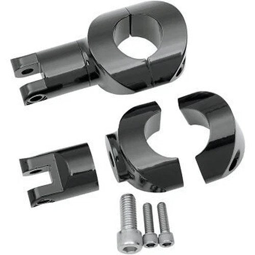 Drag Specialties 1620-0673 Black Big Buffalo 1-1/2" Guard Foot Peg Mounts