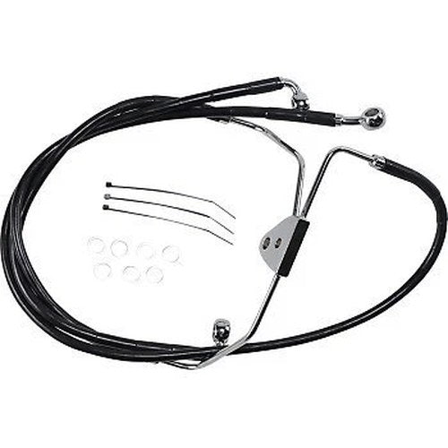 Drag Specialties 1741-2512 Extended Length Black Vinyl Brake Line Kit +8"