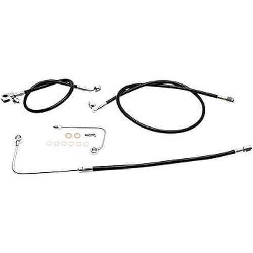 LA Choppers LA-8151B13BBlack Braided Brake Line Kit