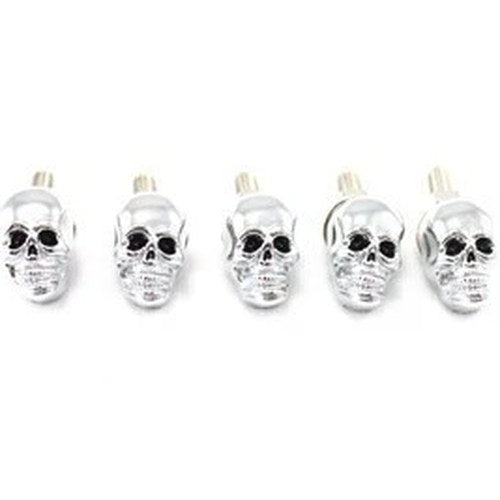V-Twin 37-9076 Chrome Skull License Plate Frame Krommet Set 5-Pack