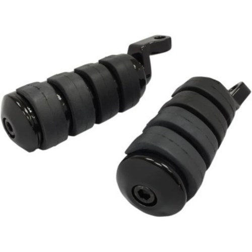 Drag Specialties 1620-1889 Black Soft-Ride Driver Foot Pegs Harley Offset Mount