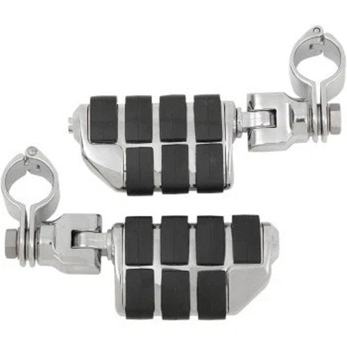Kuryakyn 7992 Chrome Dually Iso Foot Pegs w/ 1-1/4" Engine Guard Clamps