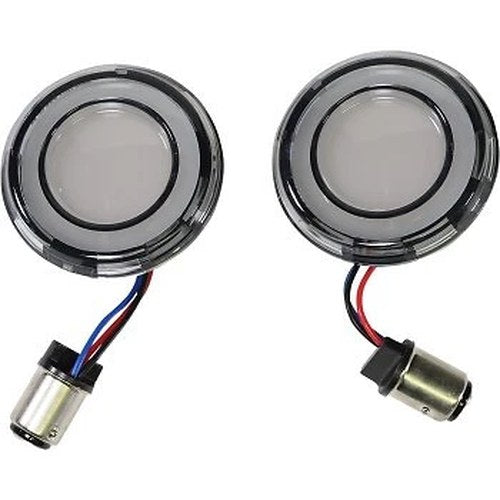 Kuryakyn 2902 Smoke Tracer LED Front Turn Signals for Harley 1157 Deuce Style