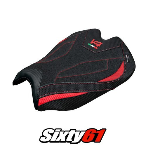 Ducati Streetfighter V4 2026 Seat Cover Tappezzeria Ultragrip Red Black Logo V4