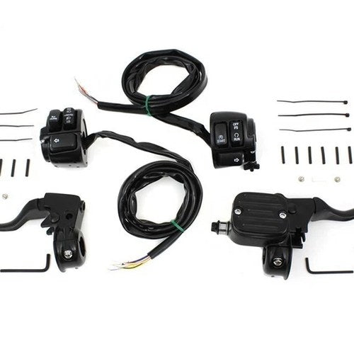 V-Twin 22-1167 Handlebar Control Kit with Switches Black