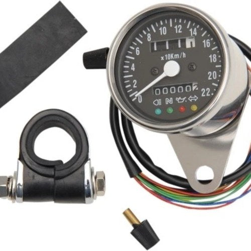 Drag Specialties 2210-0207 Metric Kph Speedometer Black Face for 2:1 Ratio