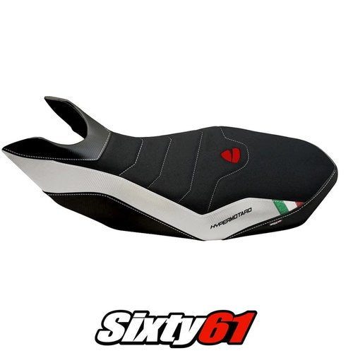 Ducati Hypermotard 796 / 1100 / 1100 Evo 2007 Seat Cover Tappezzeria grip White