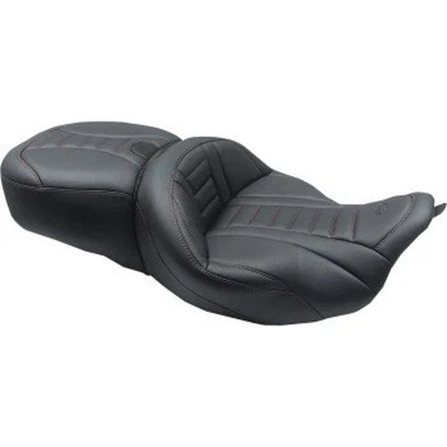 Mustang 79006AB One-Piece Deluxe Touring Seat w/ Red Stitching for 08-22 Touring