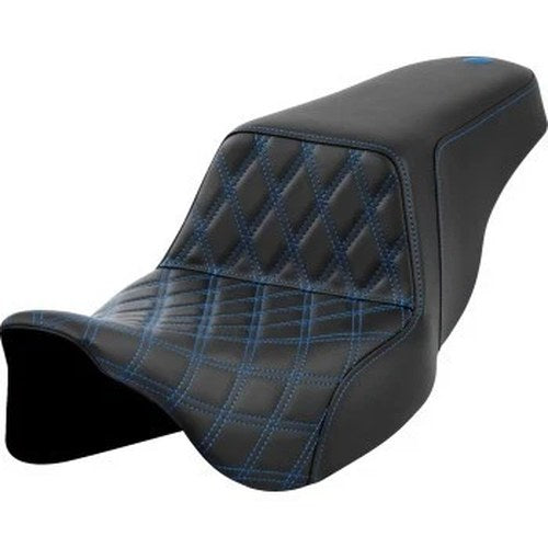 Saddlemen 808-07B-17201 Step-Up Seat Blue Lattice Stitch for 08-24 Touring